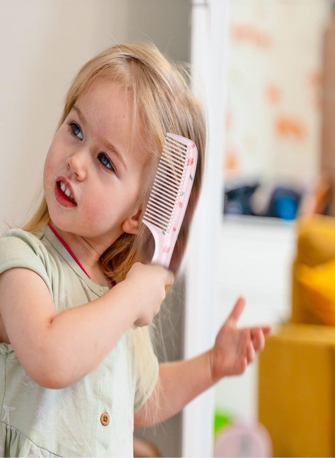 Larrel Toddler Comb,2 Pcs Small Cute Hair Comb, Mini Baby Hair Combs Set Fine Tooth Rat Tail Combs for Women Portable Anti-Static Plastic Tools for Girls Curly Straight Long Hairs Wet Dry (Pink Strawberry) - Image 4